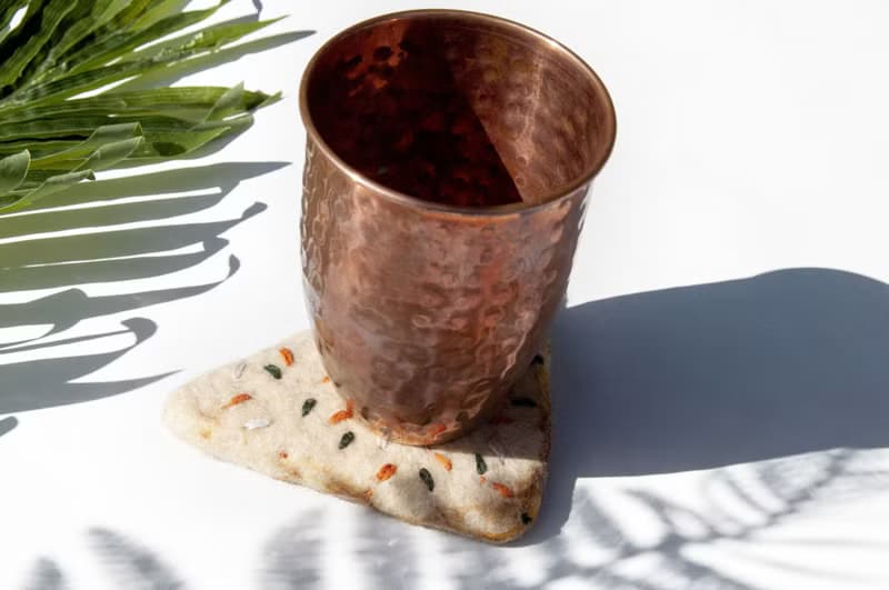 情人節禮物 聖誕交換禮物 森林系羊毛氈杯墊-咖哩烤餅 墨西哥烤餅