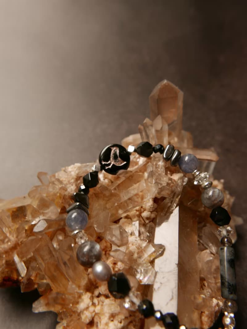 天然石手鍊/黑曜石/黑膽石