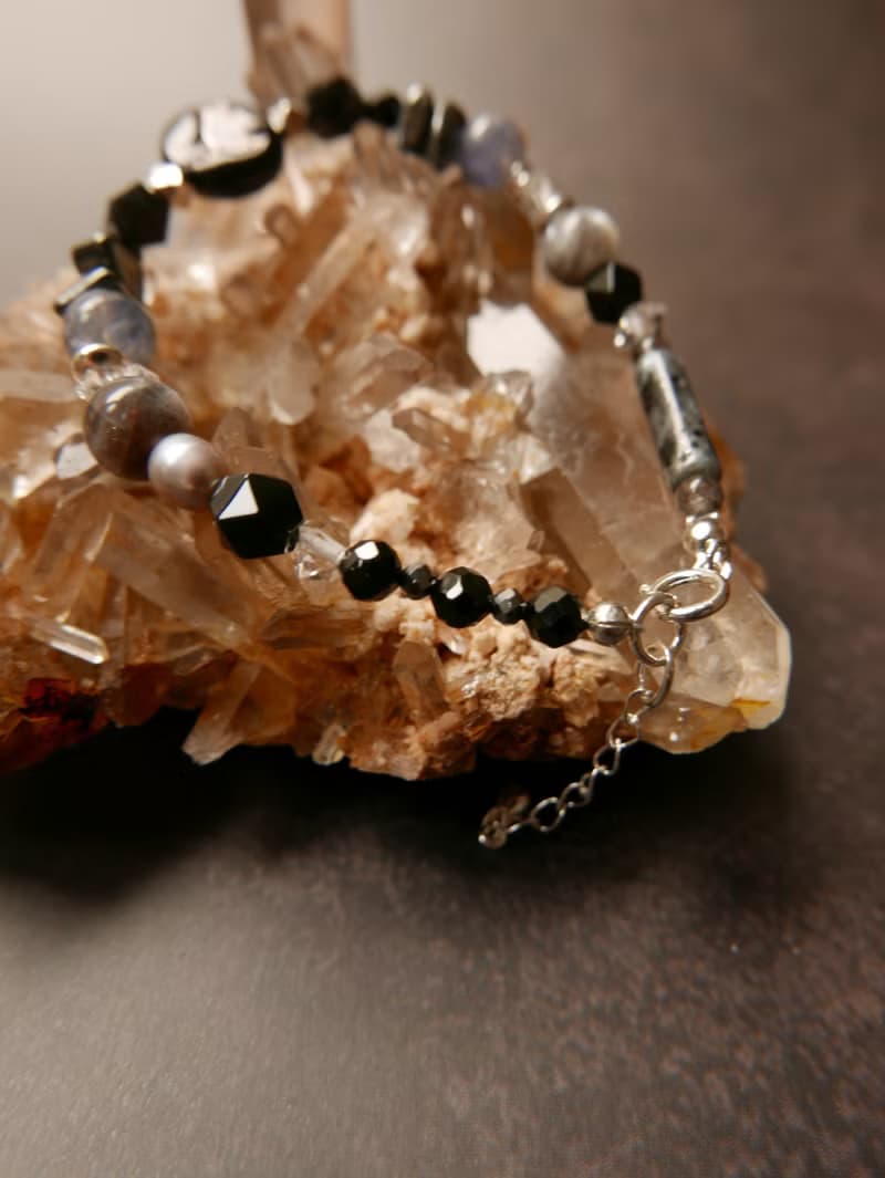 天然石手鍊/黑曜石/黑膽石