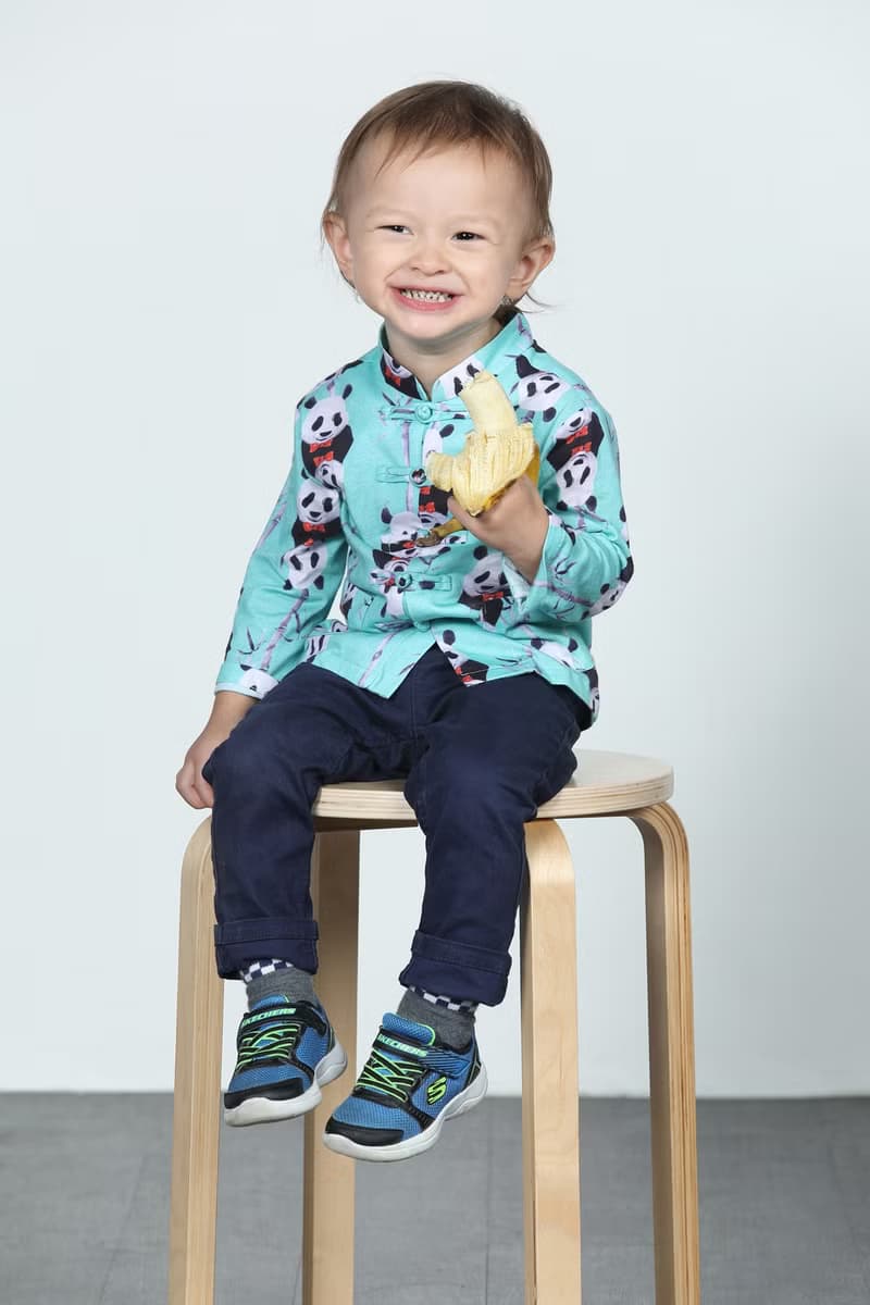 童裝系列 (男孩) - LEONLOLLIPOP熊貓印花棉質東方外衣