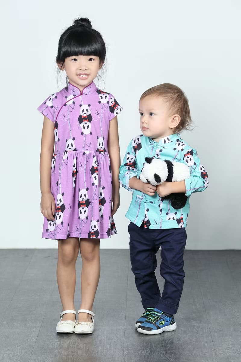 童裝系列 (男孩) - LEONLOLLIPOP熊貓印花棉質東方外衣