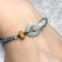 【永恆同心】冰種翡翠同心圓設計款編織手鍊 | 天然緬甸A貨翡翠