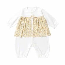【日本OP mini】嬰兒連身衣/新生兒包屁衣 橙黃花
