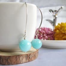 天河石  925純銀飾【天然藍呆萌】天然石耳環系列