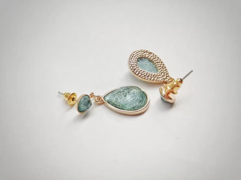 人魚之淚 耳環 耳飾 飾品 銀 S925 金 日系 氣質 水滴 透明 水晶
