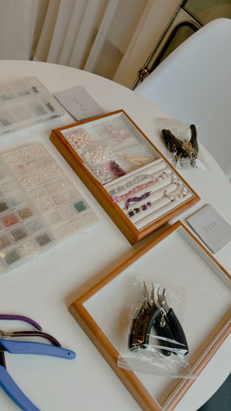 【體驗】【中山區 金屬線編織】琉璃天然石手鍊/ 寶石自選  / 1人成班