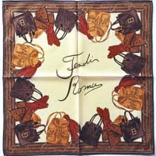 Fendi Vintage Handkerchief with Hand Bag Gloves Accessory 19 x 19 inches