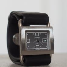 HERMES エルメス バレニア ウォッチ 腕時計 シルバー ブラック ユニセックス ヴィンテージ