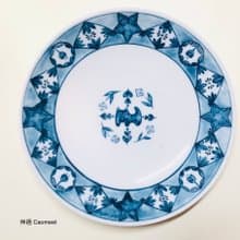 青花瓷繪 心花朵貓貓 七吋盤 圓盤 盤子 手繪盤 瓷器彩繪