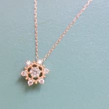 【雪花】日系輕奢飾品 10K金 18K金 雪花 藍寶石 誕生石 鑽石頸鏈