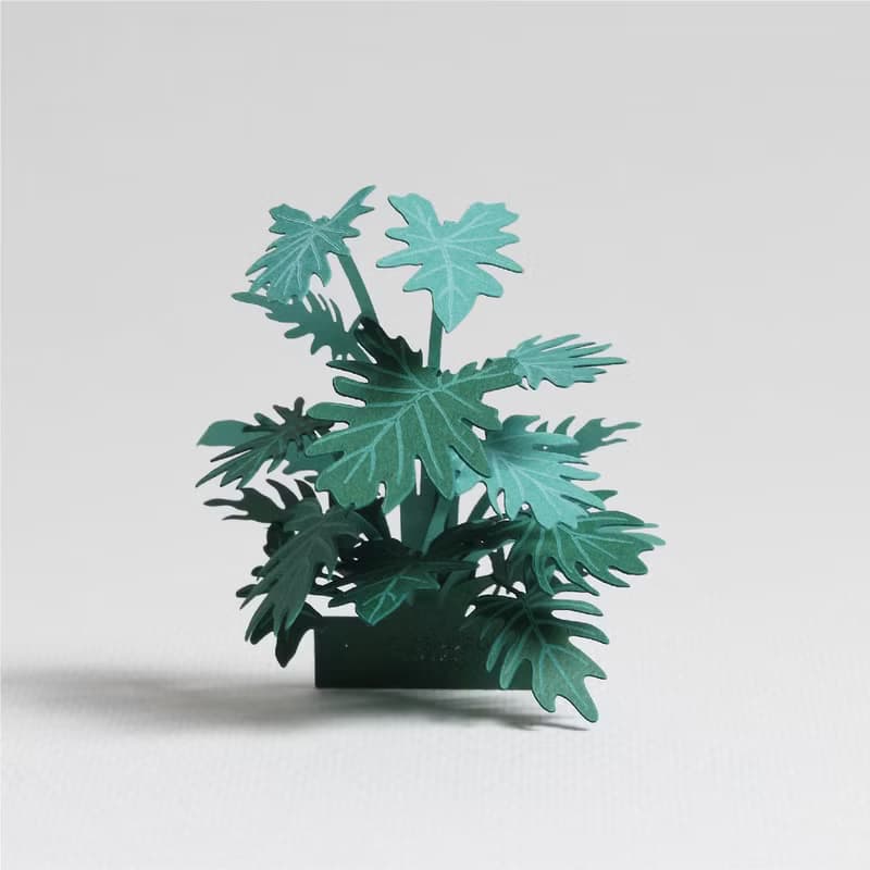 【立體植物貼紙】仙羽蔓綠絨 (605026) FingerART紙雕紙藝術