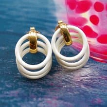 Vintage Jewelry 西洋古董飾品 TRIFARI 知性小環圈 夾式耳環