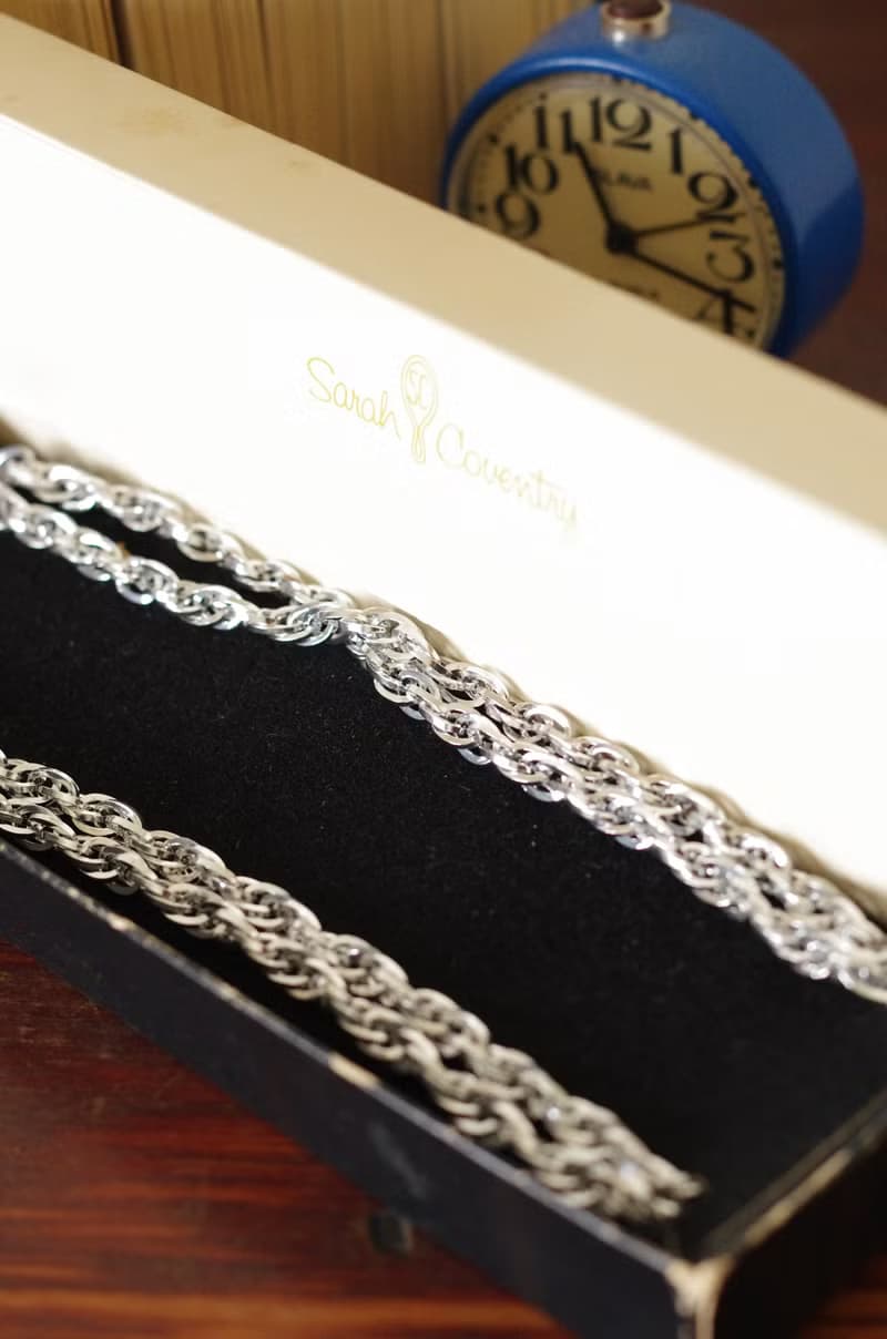 老又好銀色單鍊項鍊Sarah Cov 美國製 原裝盒 N611