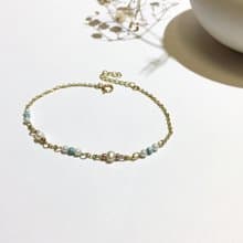 14K包金 綠松石淡水珍珠手鏈 手鍊 手環 14KGF