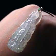 【屬狗、豬本命佛】冰種翡翠阿彌陀佛項鍊18K金|天然緬甸A貨|送禮