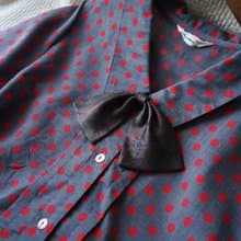 古董領帶改製手工領結-苦巧克力-學院風復古領結別針