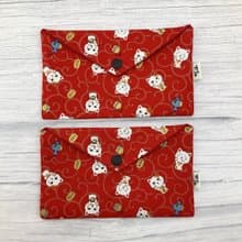 千萬兩招財貓—燙襯紅包袋/存摺現金袋—日本布