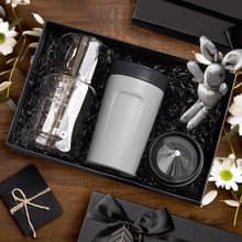 【手沖咖啡套裝禮盒】隨行保溫杯/雙層玻璃濾杯組 咖啡杯 情人節