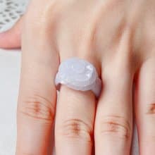翡翠牡丹花玉戒 | 天然緬甸A貨翡翠 | 送禮