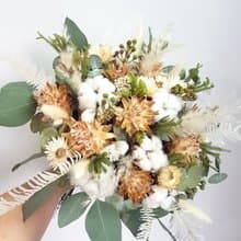 海藏設計│初秋。輕漫步微白乾燥花捧花。