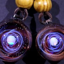 情侶款宇宙玻璃頸鏈吊墜20mm+23mm