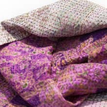 刺繡絲巾/絲綢刺繡圍巾/手縫紗麗線絲巾/印度絲綢刺繡圍巾-英式花