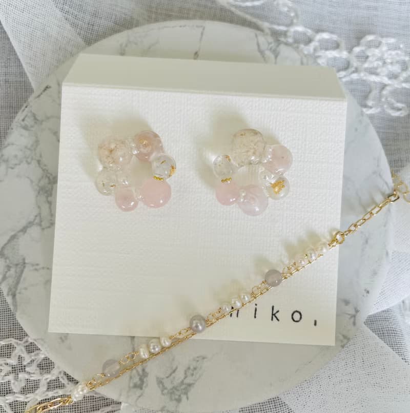手作耳環  乾燥花  日本手作家