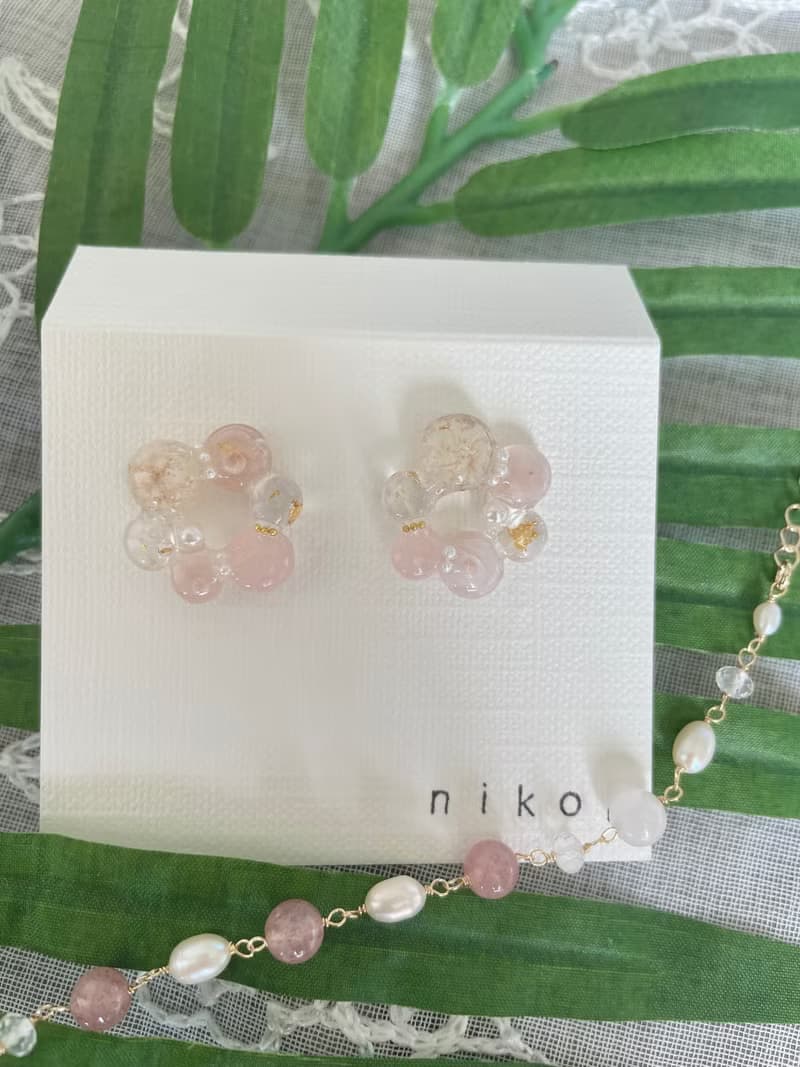 手作耳環  乾燥花  日本手作家