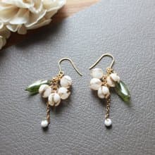 【鈴蘭】鈴蘭耳環 花朵果實 氣質可愛 耳環/耳夾