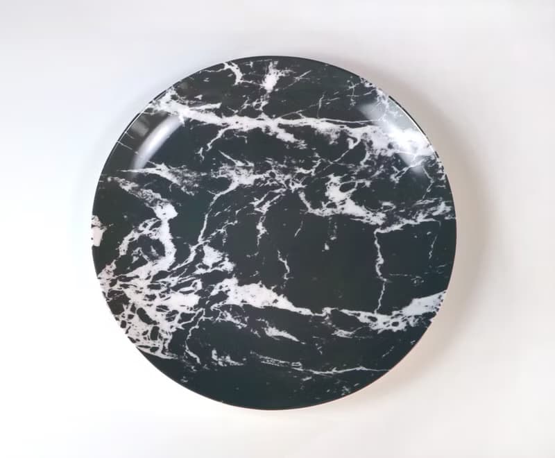 大理石紋骨瓷盤 夏-月白风清