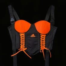 REGETHER 古著改製 sportswear 罩杯式綁帶馬甲-adidas