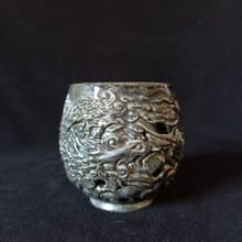 柴燒雙層鏤空防燙雕刻鳳凰祥雲茶杯陳炫亨陶藝家創作