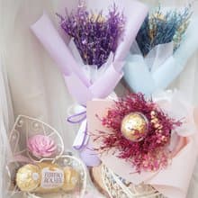 金莎小花束 /永生花/乾燥花束/情人節花束/生日禮物/禮物/金莎