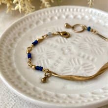 老林雜貨 | 扭轉黃銅藍晶石設計手鍊