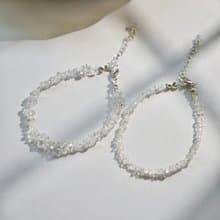 整條赫基默鑽石手鍊/腳鍊 SV925/14KGF 閃靈鑽 Herkimer 原礦