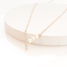 cz pearl vnecklace  項鍊 立方氧化鋯
