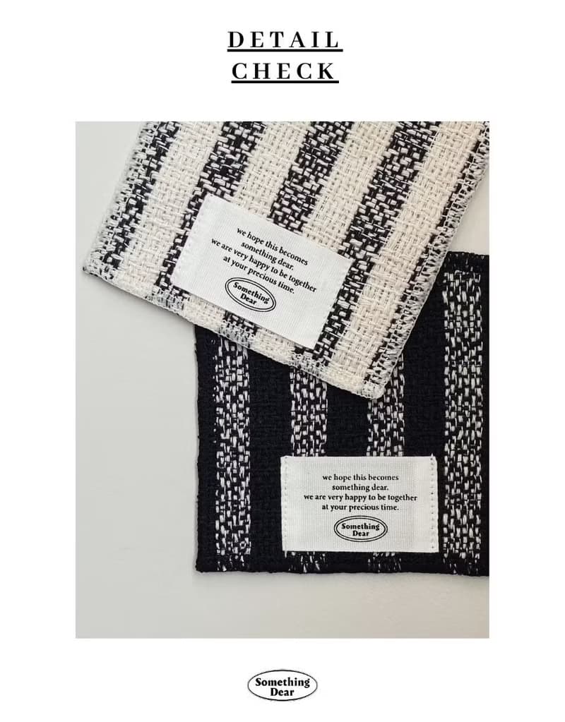 Cookies & Cream Stripe Jacquard Coaster – Double-sided | Black / White