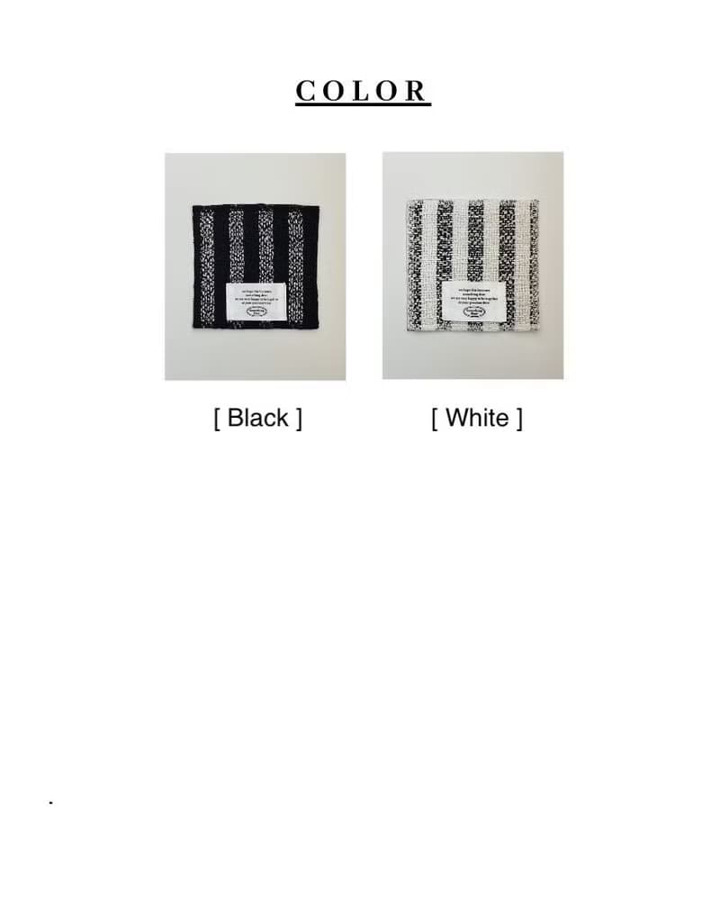Cookies & Cream Stripe Jacquard Coaster – Double-sided | Black / White