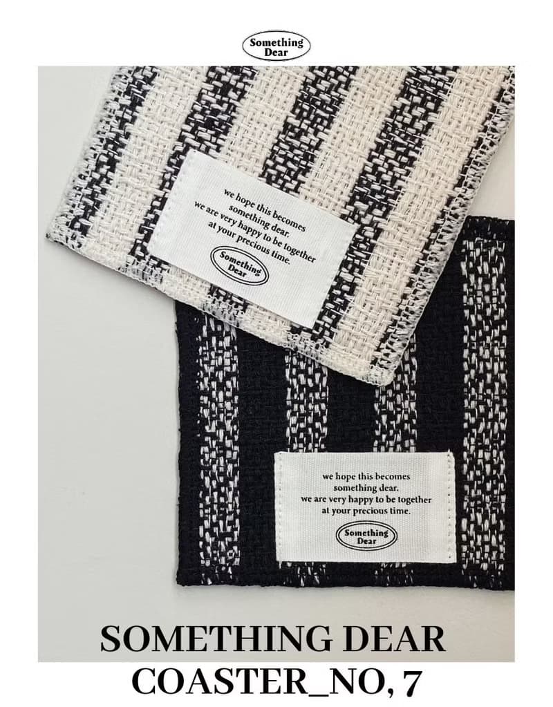 Cookies & Cream Stripe Jacquard Coaster – Double-sided | Black / White