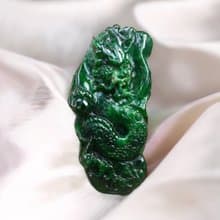 老花青翡翠龍牌 | 天然緬甸玉A貨翡翠 | 送禮