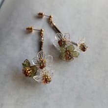 【夏限定】綠盎然花束垂墜耳環