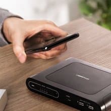 Omni移動25600口袋多功能集線器筆記本電腦備用電池電源10W無線充