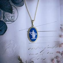 Wedgwood 深海藍女神浮雕墜飾—歐洲古董首飾 Vintage Jewelry