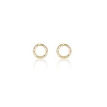 Round Silver 18K Gold Plated Earrings圓圈造型純銀鍍18K金耳環