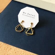 黃銅耳環_方圓之間(可改夾)