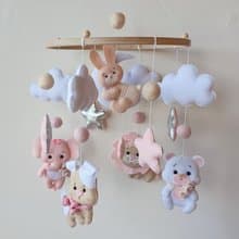 Baby mobile girl, baby shower gift, nursery decor, elephant mobile