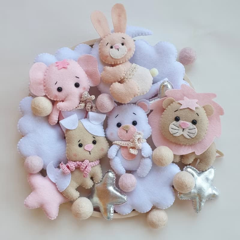 Baby mobile girl, baby shower gift, nursery decor, elephant mobile