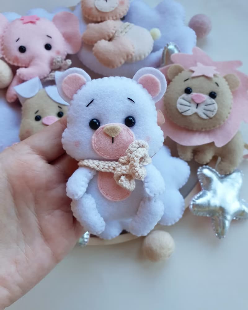 Baby mobile girl, baby shower gift, nursery decor, elephant mobile