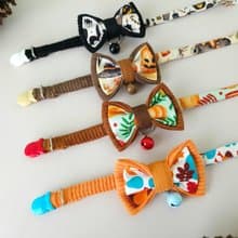 Autumn Removable Botie with Breakaway two-tones cat collar,Spooky cat collar,Dou