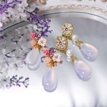頂級白玉瓍 帶紫 水滴 珍珠 招財 耳環 單品 禮物 收藏 獨家 原創